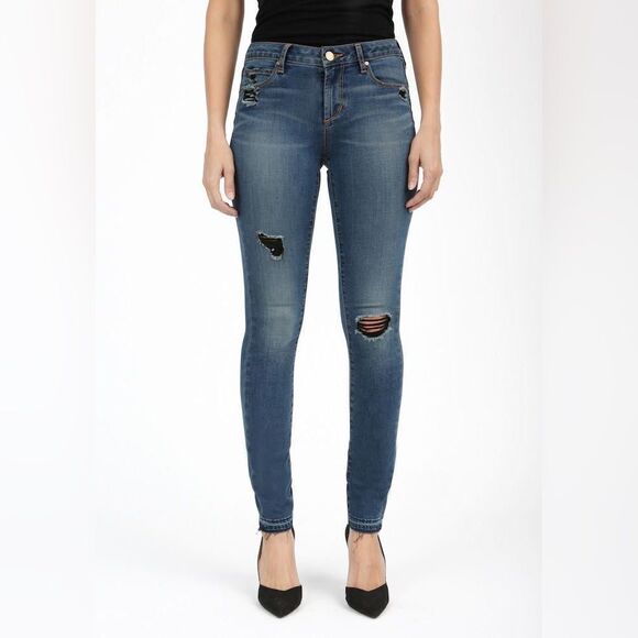 Articles of Society Sarah Skinny Jeans High Rise Distressed Mead Size 27 - Picture 1 of 11